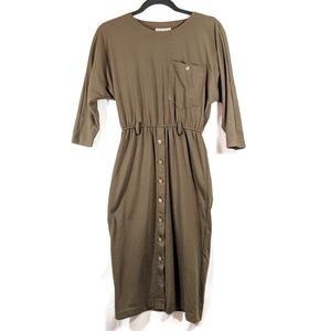 🥀Raoul army green quarter sleeve dress small